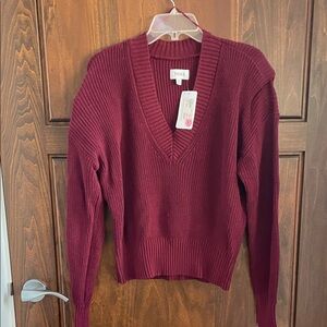 Pistola Burgundy V-Neck Sweater